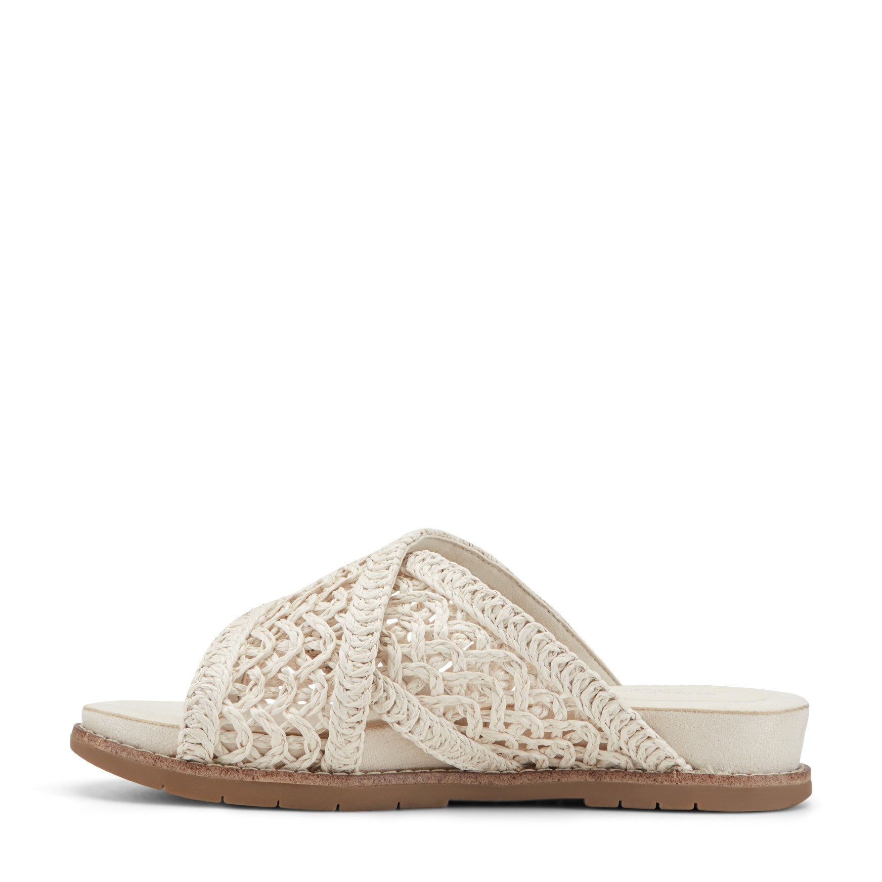 Women Rockport Zora Open Toe Slip-on Flat Casual Sandals Ivory