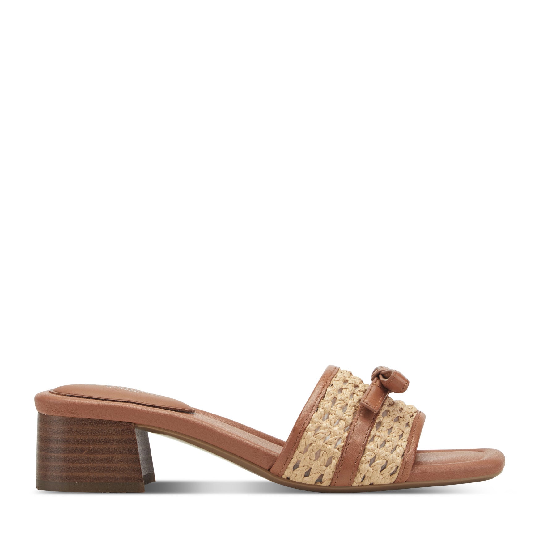 Women Rockport Clarice Slip-On Sandals Light Natural Leather