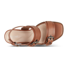 Women Rockport Halena Slingback Dress Sandals Light Natural Leather