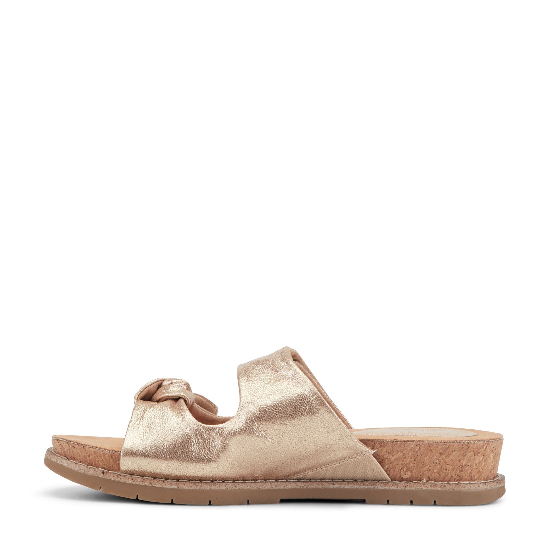 Women Rockport Zova Slip-on Open Toe Flat Casual Sandals Gold
