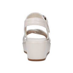 Women Rockport Amira Strappy Open Toe Casual Wedge Sandals Ivory