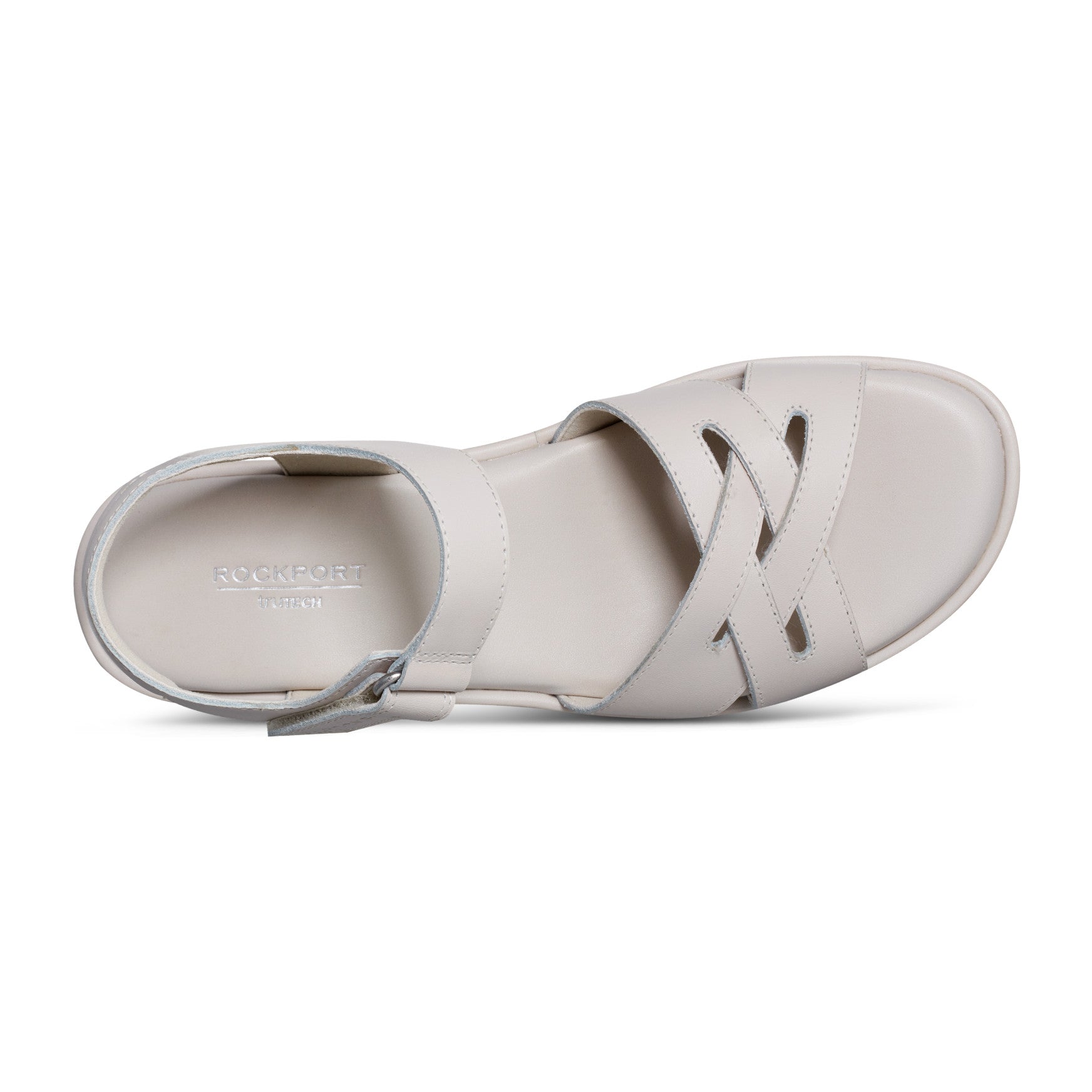 Women Rockport Amira Strappy Open Toe Casual Wedge Sandals Ivory