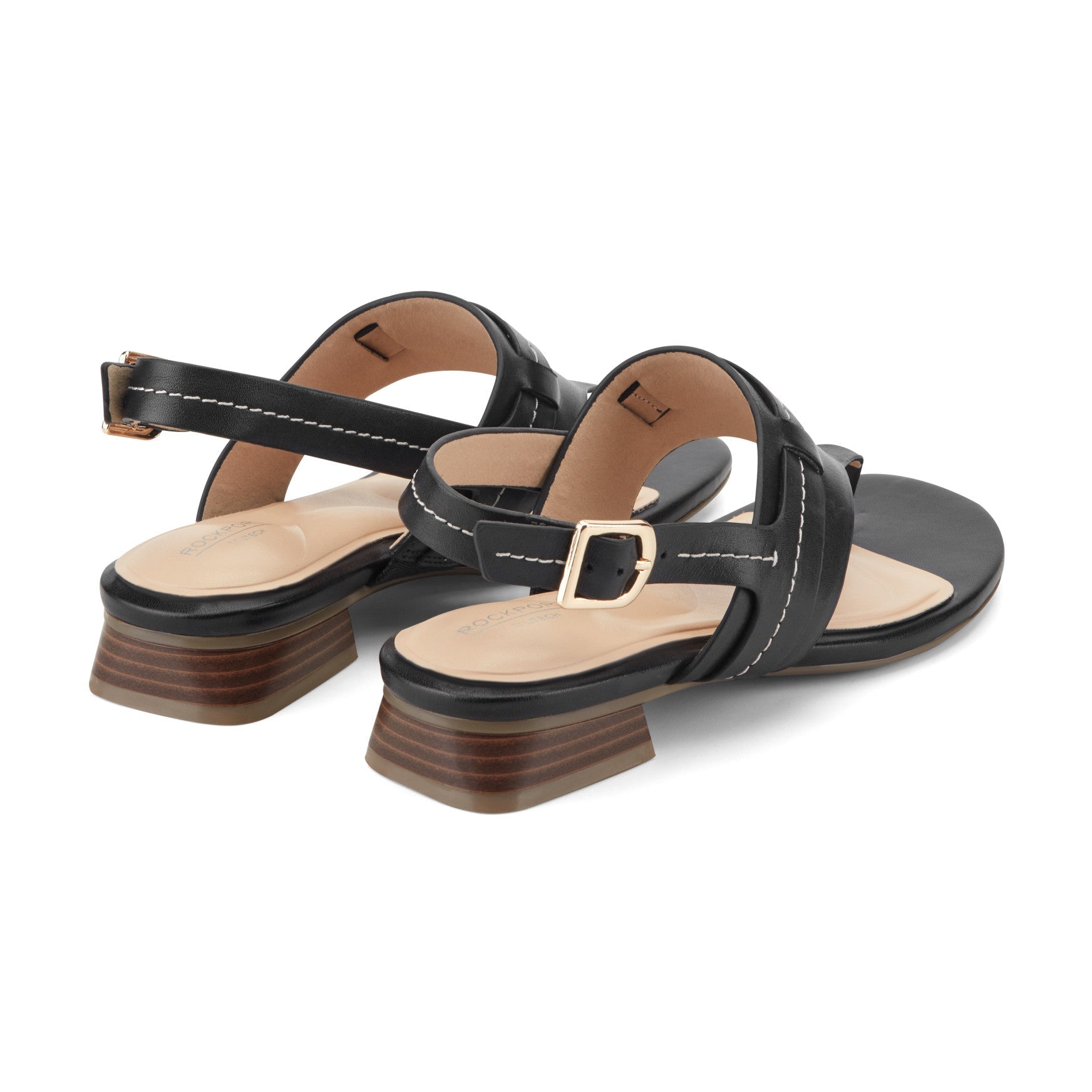 Women Rockport Ofera Slingback Sandals Black Leather