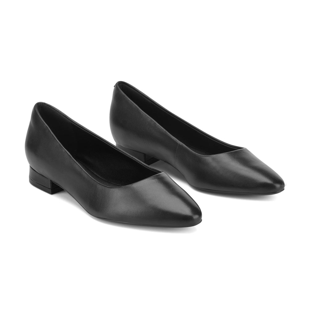 Women Rockport Tessa Total Motion Pointy Toe Dress Flats Black Leather