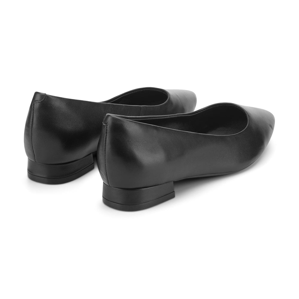 Women Rockport Tessa Total Motion Pointy Toe Dress Flats Black Leather