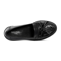 Women Rockport Kiara Tassel Loafers Black Patent