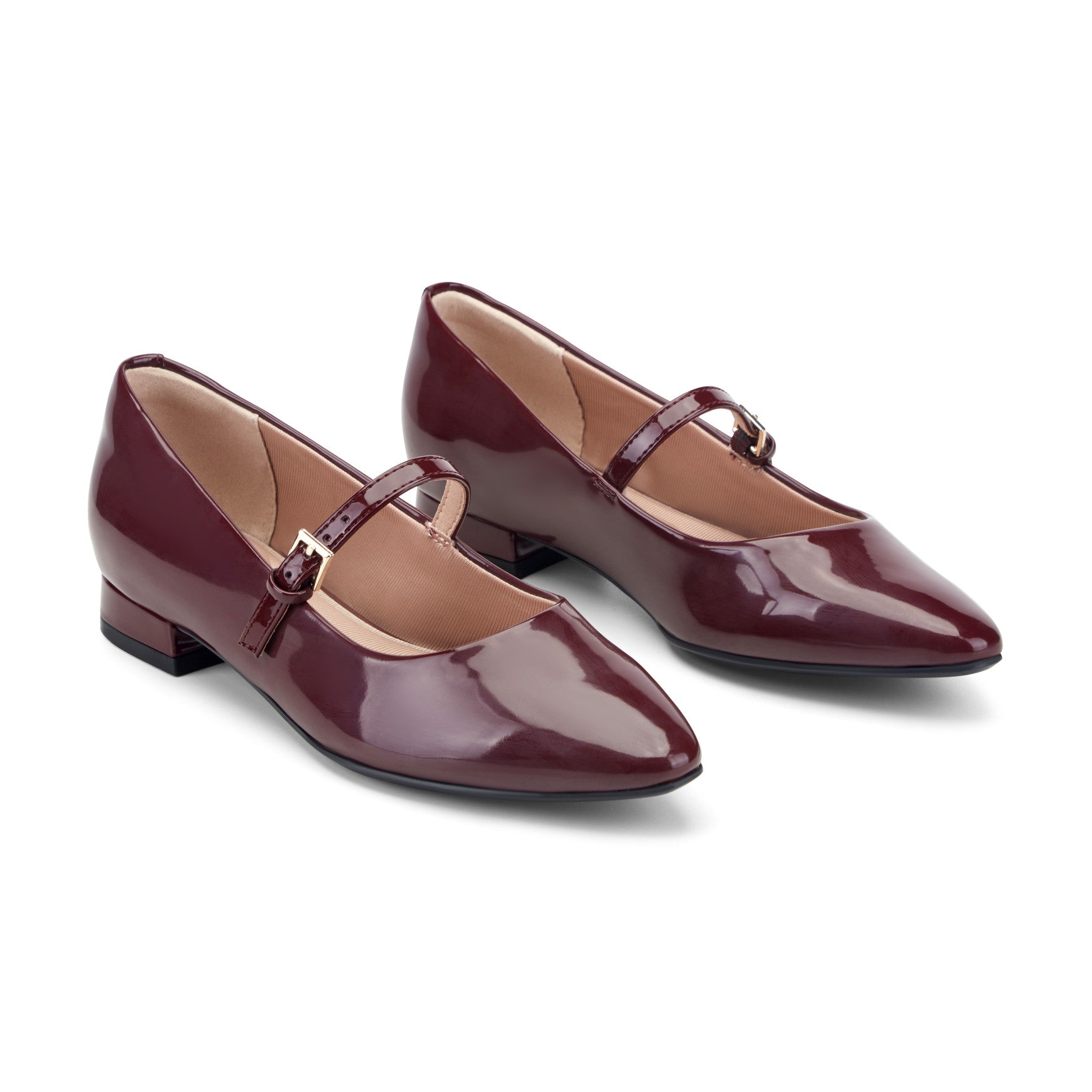 Women Rockport Taren Total Motion Pointy Toe Dress Flats Dark Red