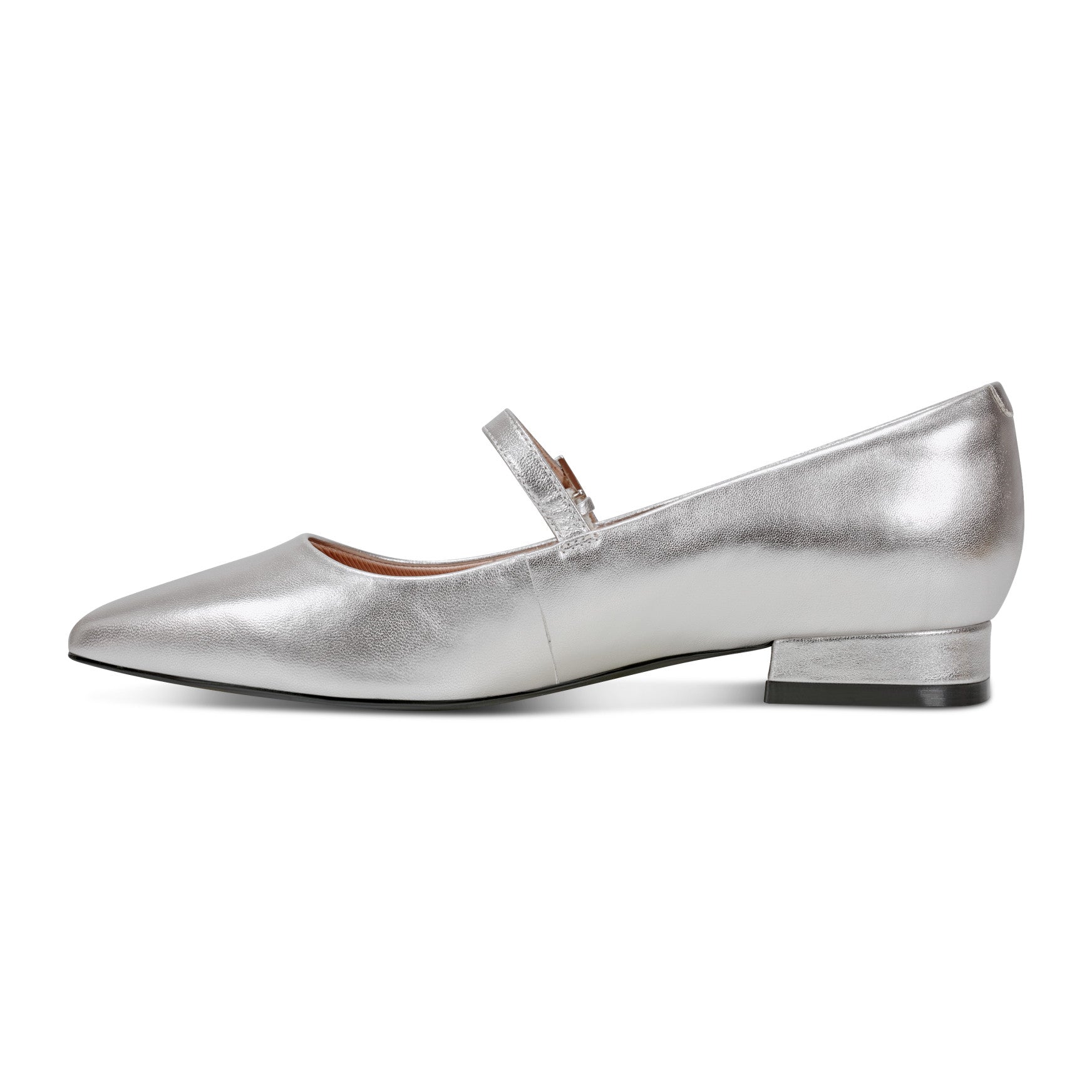 Women Rockport Taren Total Motion Pointy Toe Dress Flats Pewter Leather
