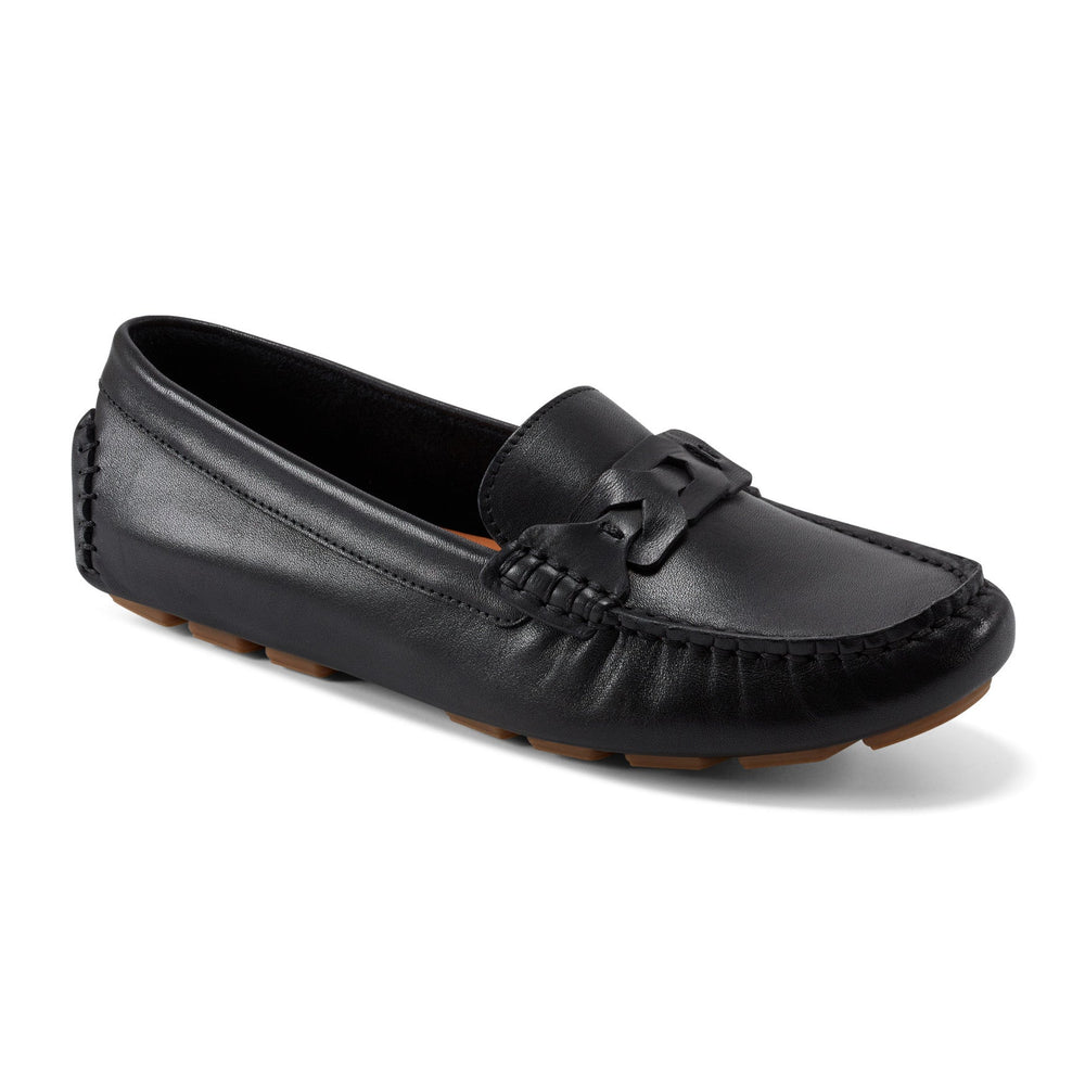 Women Rockport Blara Almond Toe Casual Slip-on Flat Loafers Black