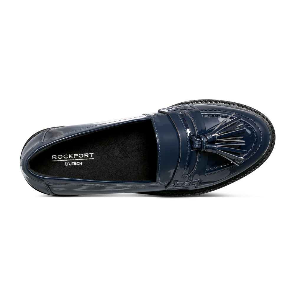 Women Rockport Kiara Tassel Loafers Dark Blue