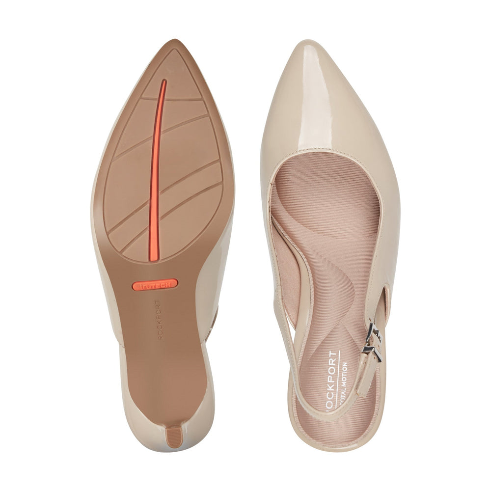 Women Rockport Jolie Total Motion Dress Pumps Light Natural Patent
