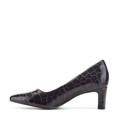 Women Rockport Total Motion Merida Classic Dress Pumps Dark Brown Croco Leather