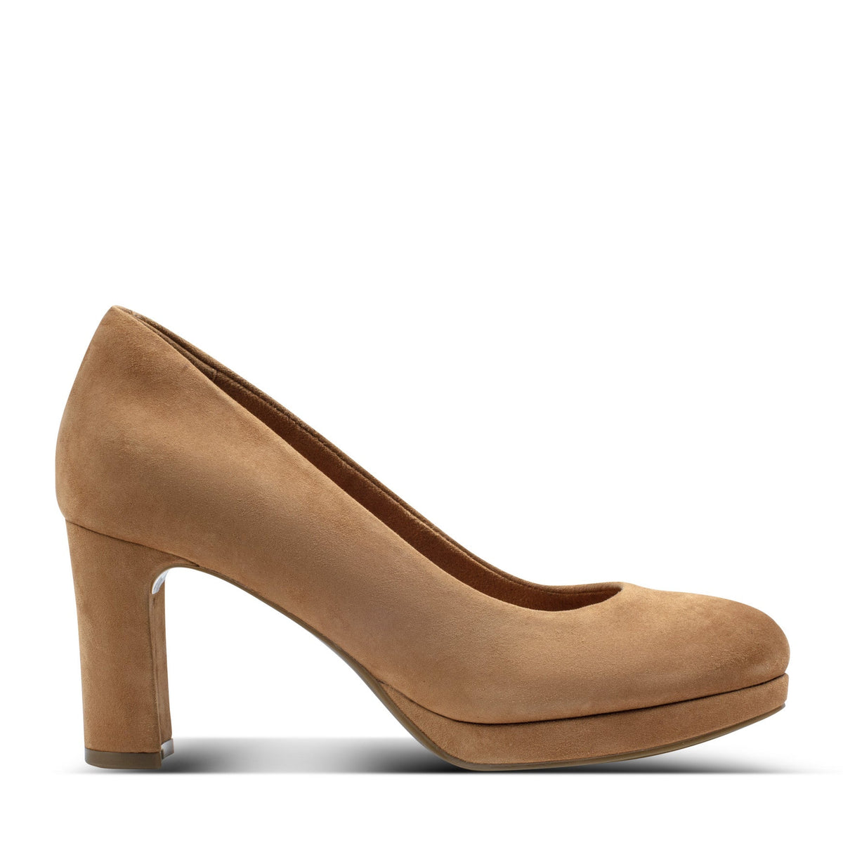 Women Rockport Carmen Total Motion Platform Pumps Medium Natural Suede