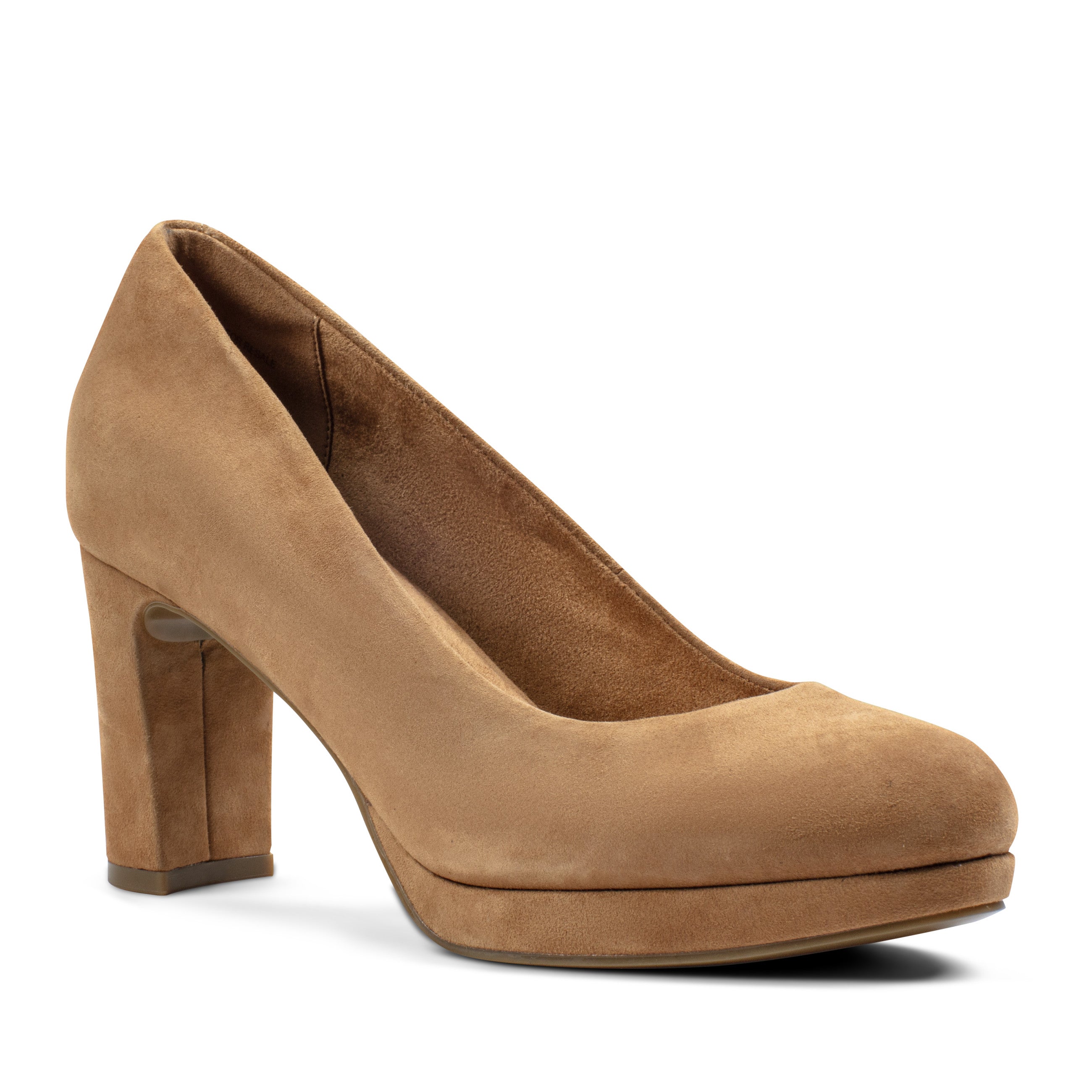 Women Rockport Carmen Total Motion Platform Pumps Medium Natural Suede