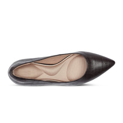 Women Rockport Cindy Total Motion Pumps Dark Brown Croco Leather