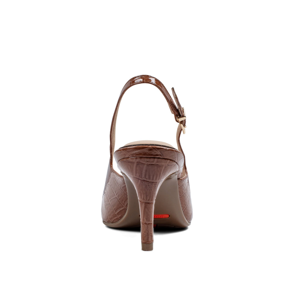 Women Rockport Jolie Total Motion Dress Pumps Medium Natural Croco Patent