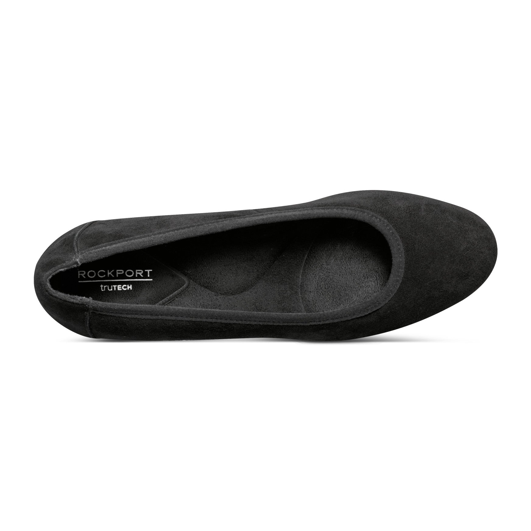 Women Rockport Rita Slip-on Almond Toe Dress Wedges Black Suede