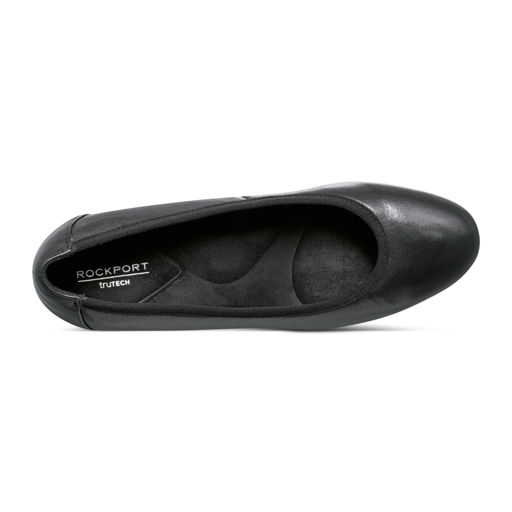 Women Rockport Rita Slip-on Almond Toe Dress Wedges Black Leather