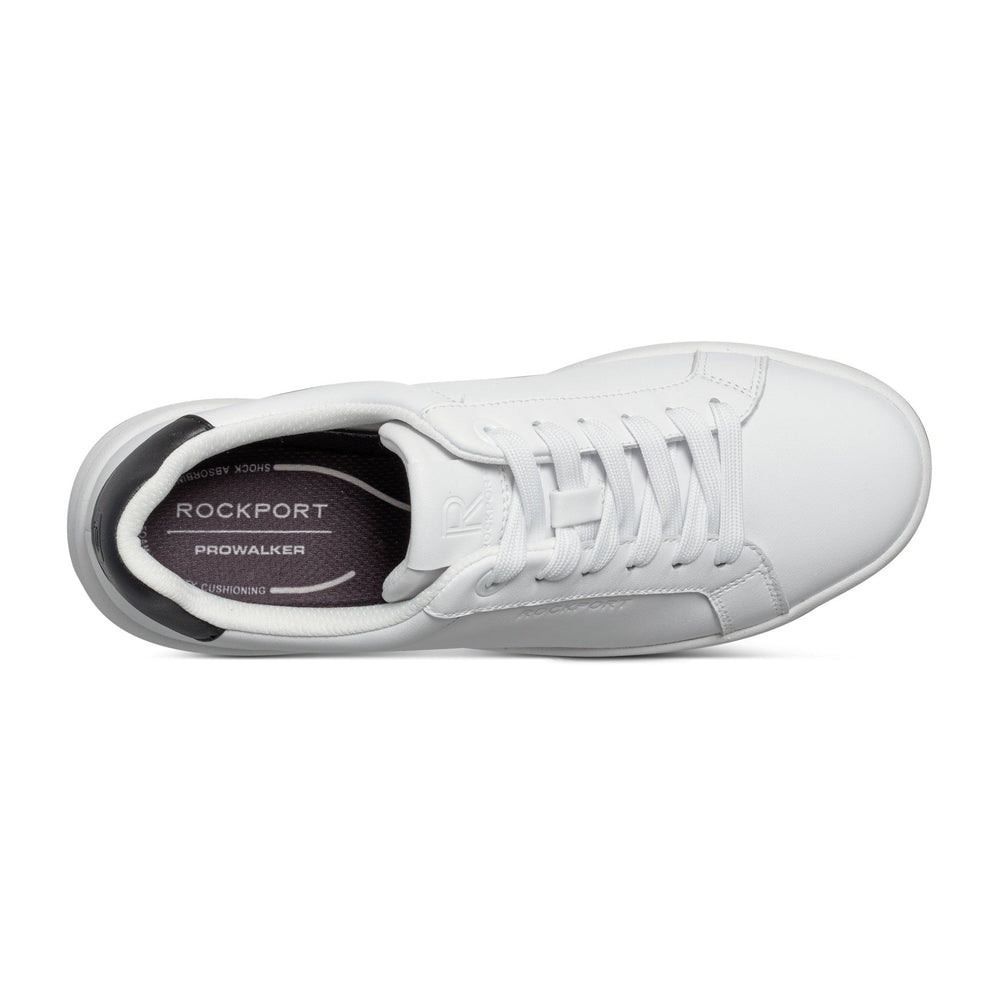 Women Rockport ProWalker Elara Lace-up Casual Sneakers White Leather