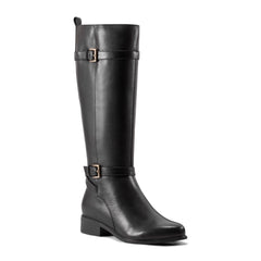 Women Rockport Harper Riding Boot with Buckle Black Leather