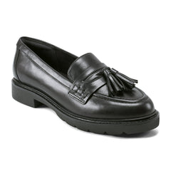 Women Rockport Kiara Tassel Loafers Black Leather