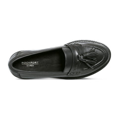 Women Rockport Kiara Tassel Loafers Black Leather