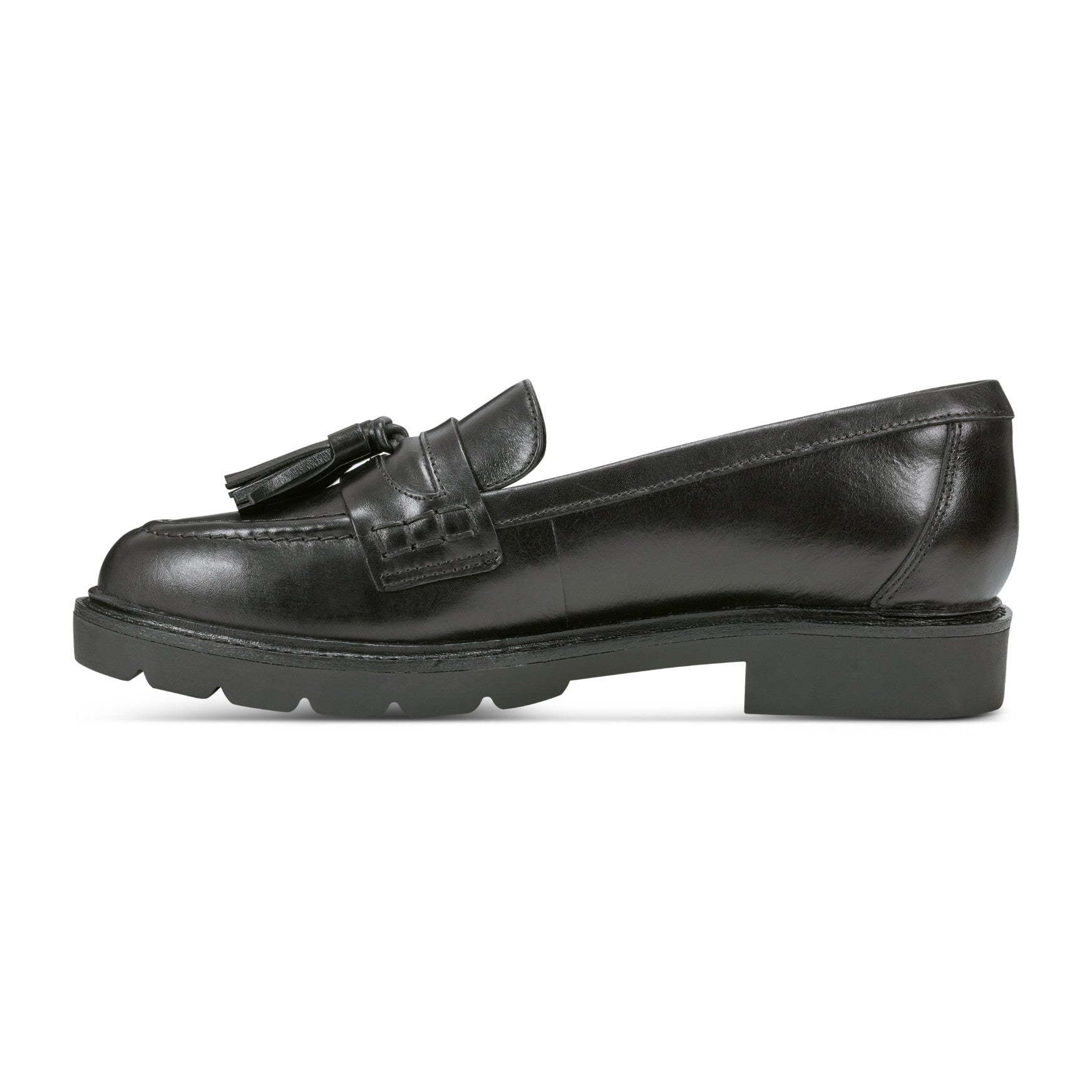 Women Rockport Kiara Tassel Loafers Black Leather