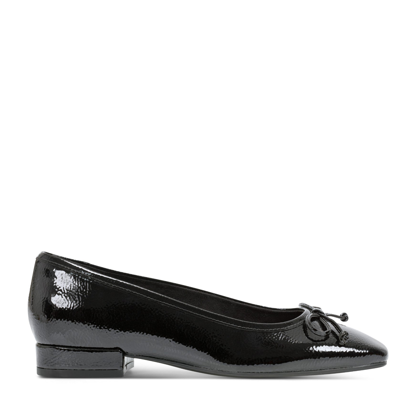 Women Rockport Sadie Square Toe Slip-on Ballet Dress Flats Black Patent
