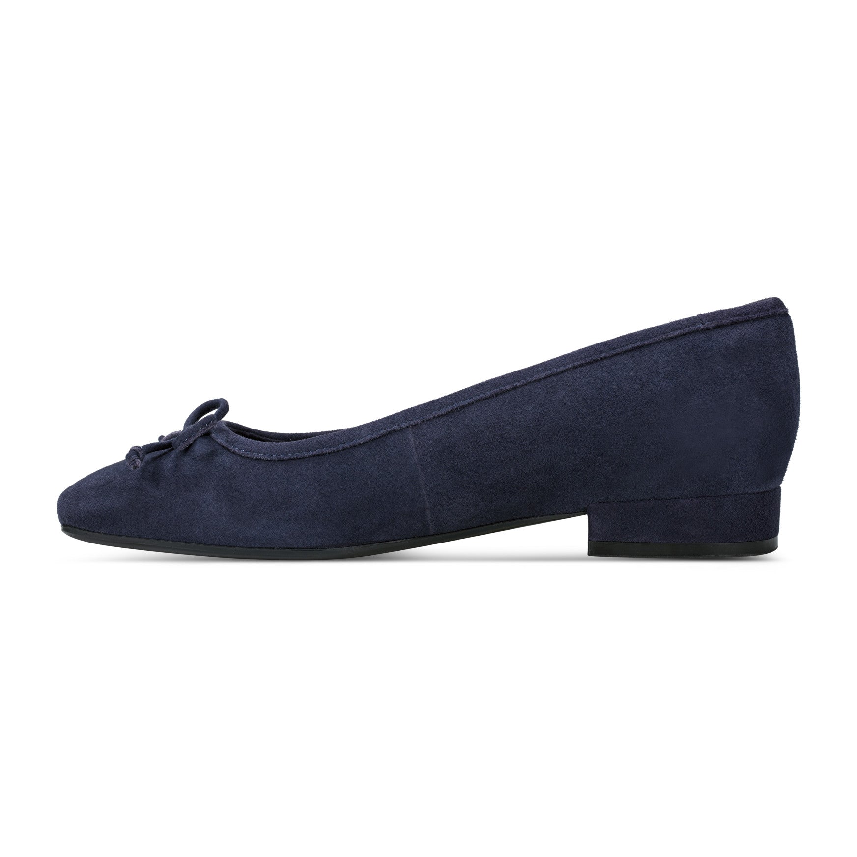 Women Rockport Sadie Square Toe Slip-on Ballet Dress Flats Dark Blue Suede