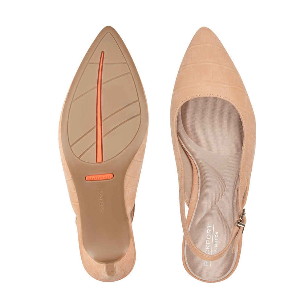 Women Rockport Jolie Total Motion Dress Pumps Orange Leather