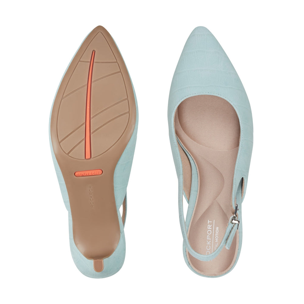 Women Rockport Jolie Total Motion Dress Pumps Light Blue Leather