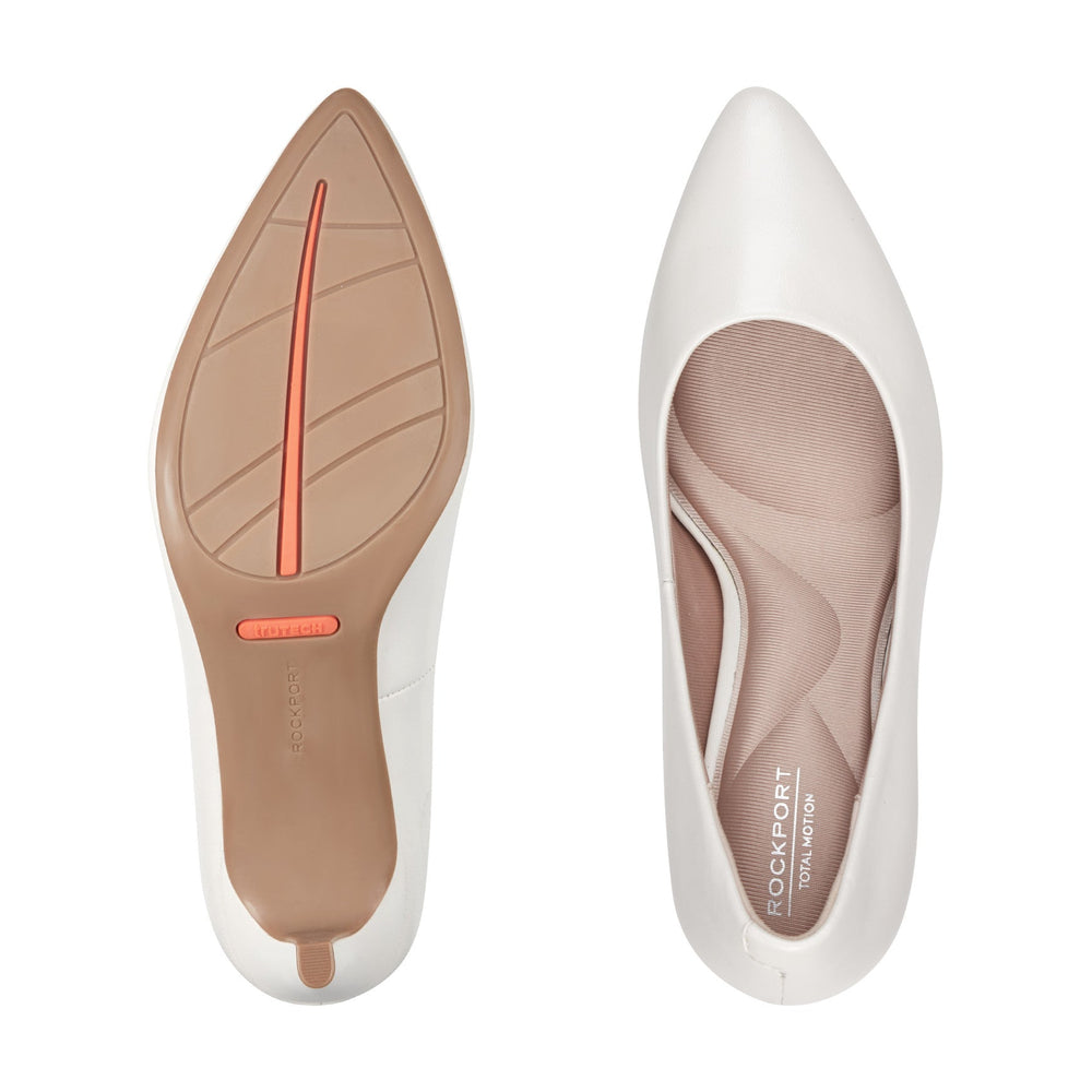 Women Rockport Juliet Total Motion Dress Pumps Ivory Leather