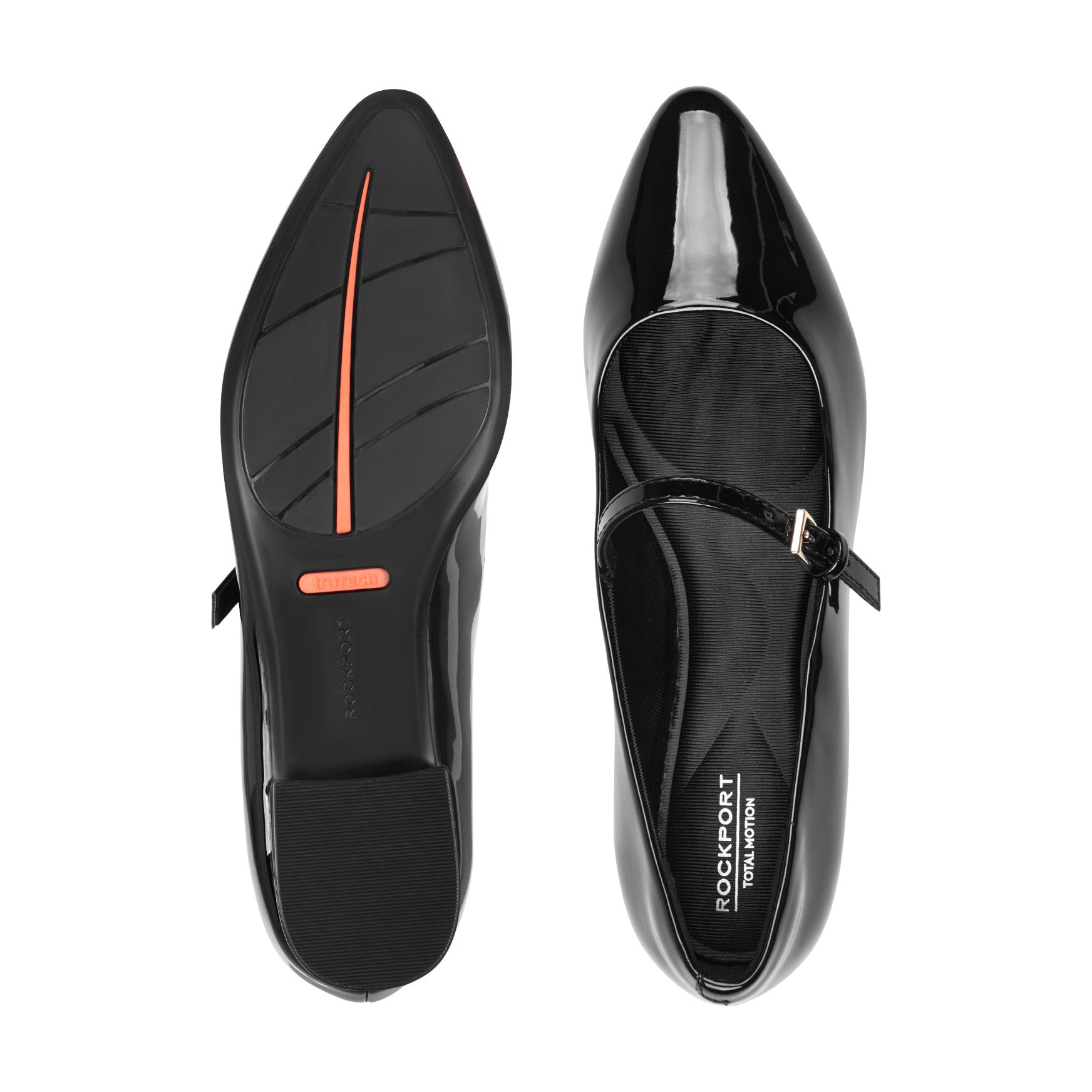 Women Rockport Taren Total Motion Pointy Toe Dress Flats Black