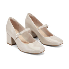 Women Rockport Xena Block Heel Mary Jane Pumps Light Natural