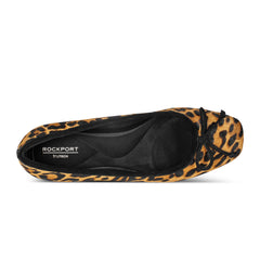 Women Rockport Sadie Square Toe Slip-on Ballet Dress Flats Leopard