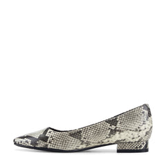 Women Rockport Tessa Total Motion Pointy Toe Dress Flats Black Snake Print
