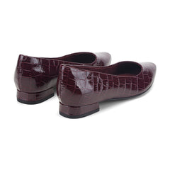 Women Rockport Tessa Total Motion Pointy Toe Dress Flats Dark Red Croco Patent
