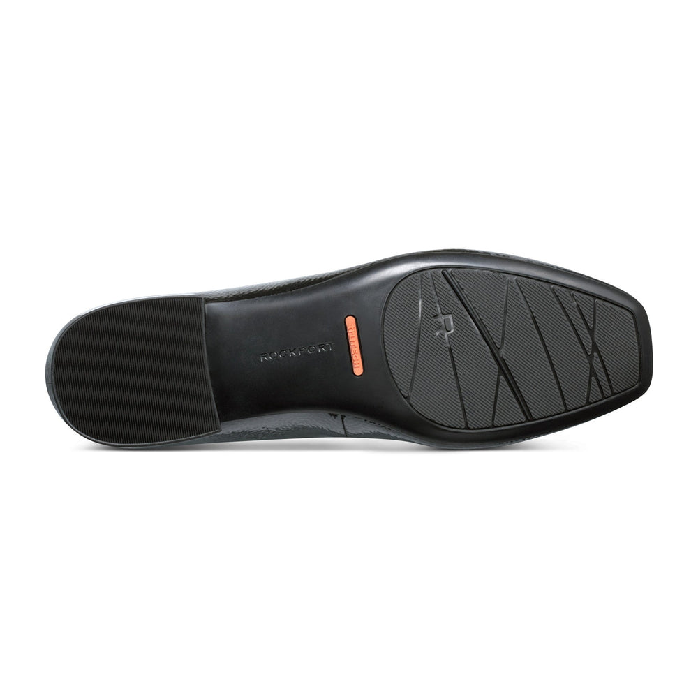 Women Rockport Sadie Square Toe Slip-on Ballet Dress Flats Black Patent