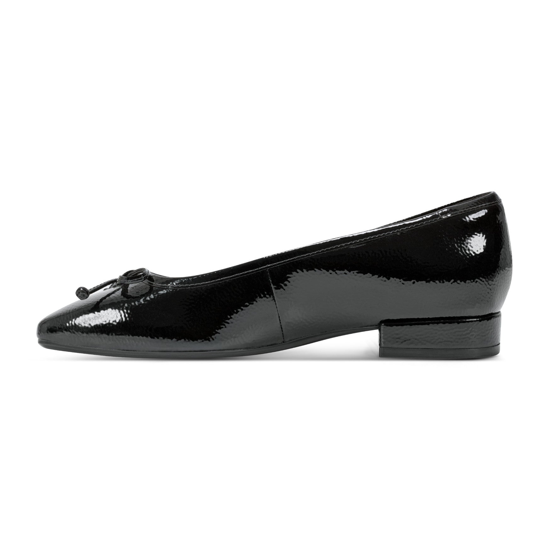 Women Rockport Sadie Square Toe Slip-on Ballet Dress Flats Black Patent