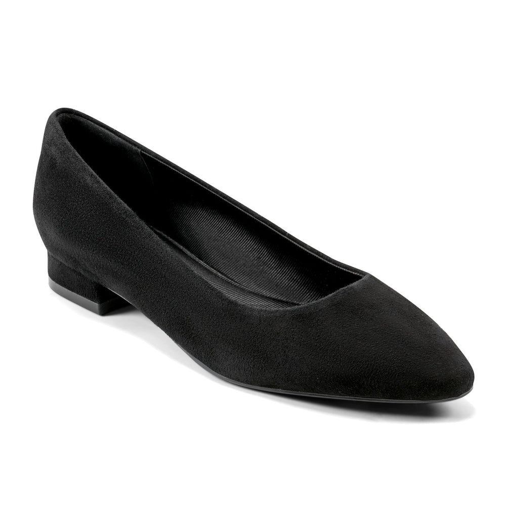 Women Rockport Tessa Total Motion Pointy Toe Dress Flats Black Suede