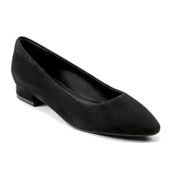 Women Rockport Tessa Total Motion Pointy Toe Dress Flats Black Suede