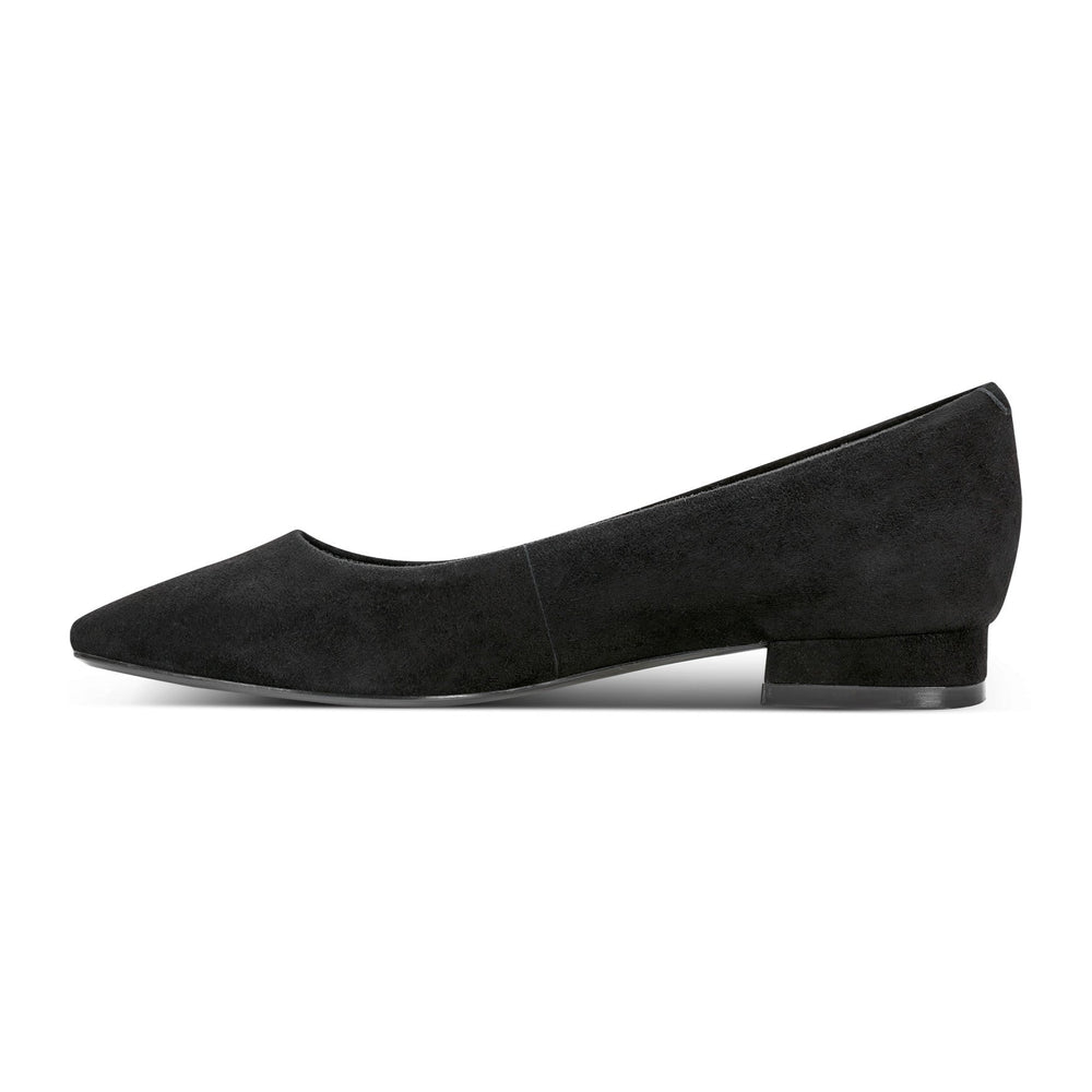 Women Rockport Tessa Total Motion Pointy Toe Dress Flats Black Suede