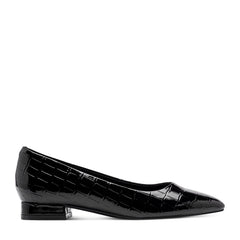 Women Rockport Tessa Total Motion Pointy Toe Dress Flats Black Croco Patent