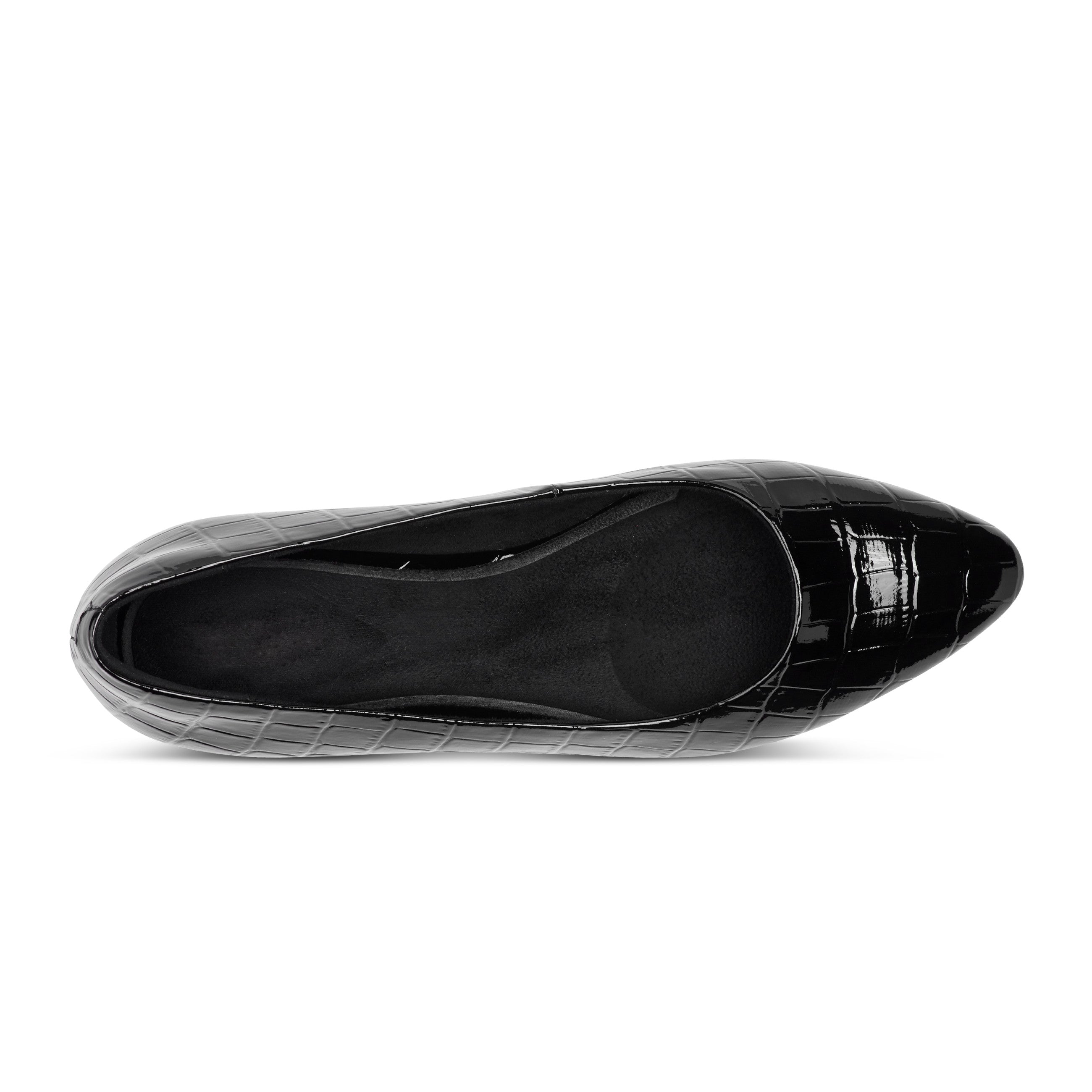 Women Rockport Tessa Total Motion Pointy Toe Dress Flats Black Croco Patent