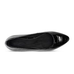 Women Rockport Tessa Total Motion Pointy Toe Dress Flats Black Croco Patent