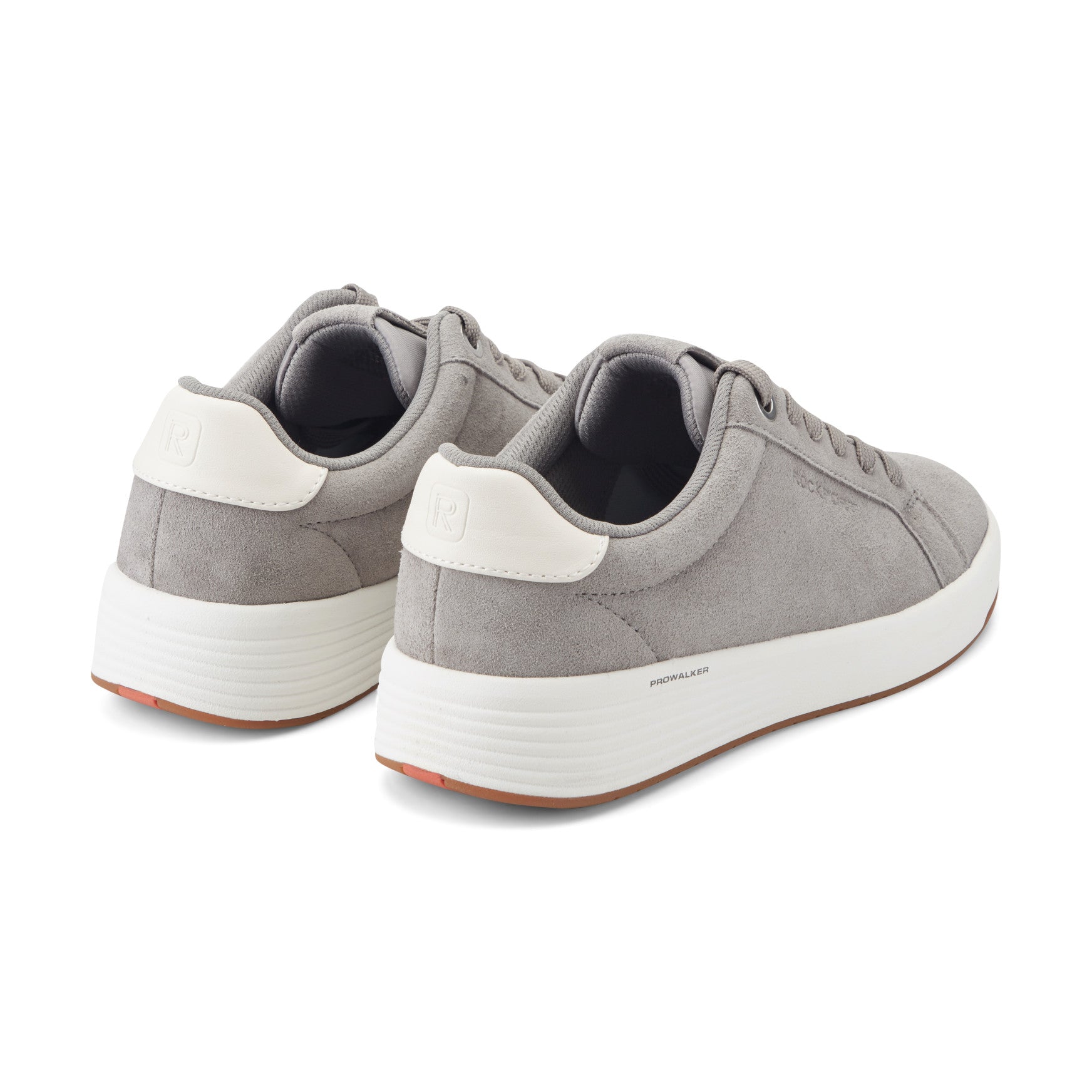 Women Rockport ProWalker Elara Lace-up Casual Sneakers Medium Gray Suede