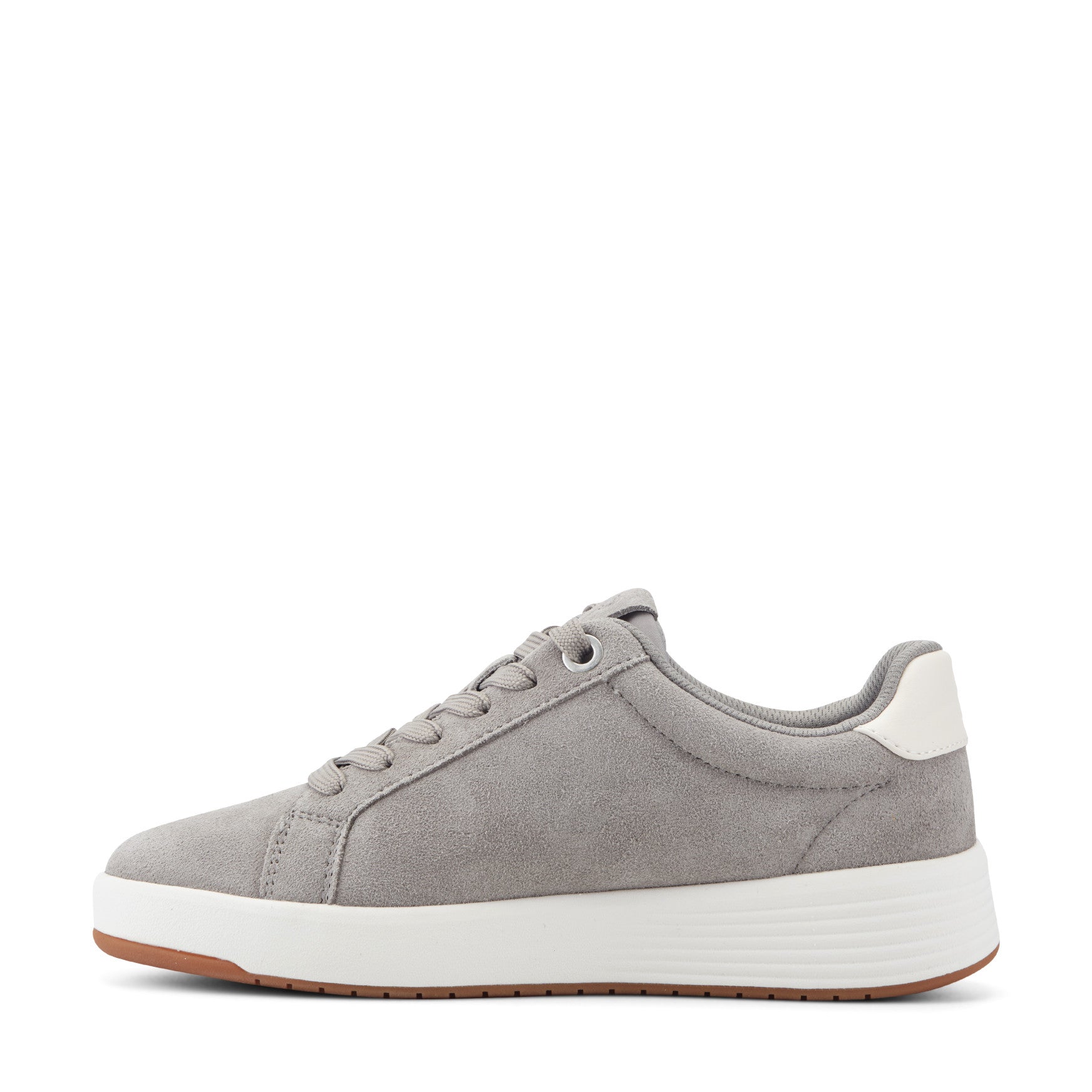 Women Rockport ProWalker Elara Lace-up Casual Sneakers Medium Gray Suede