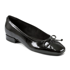 Women Rockport Sadie Square Toe Slip-on Ballet Dress Flats Black Patent