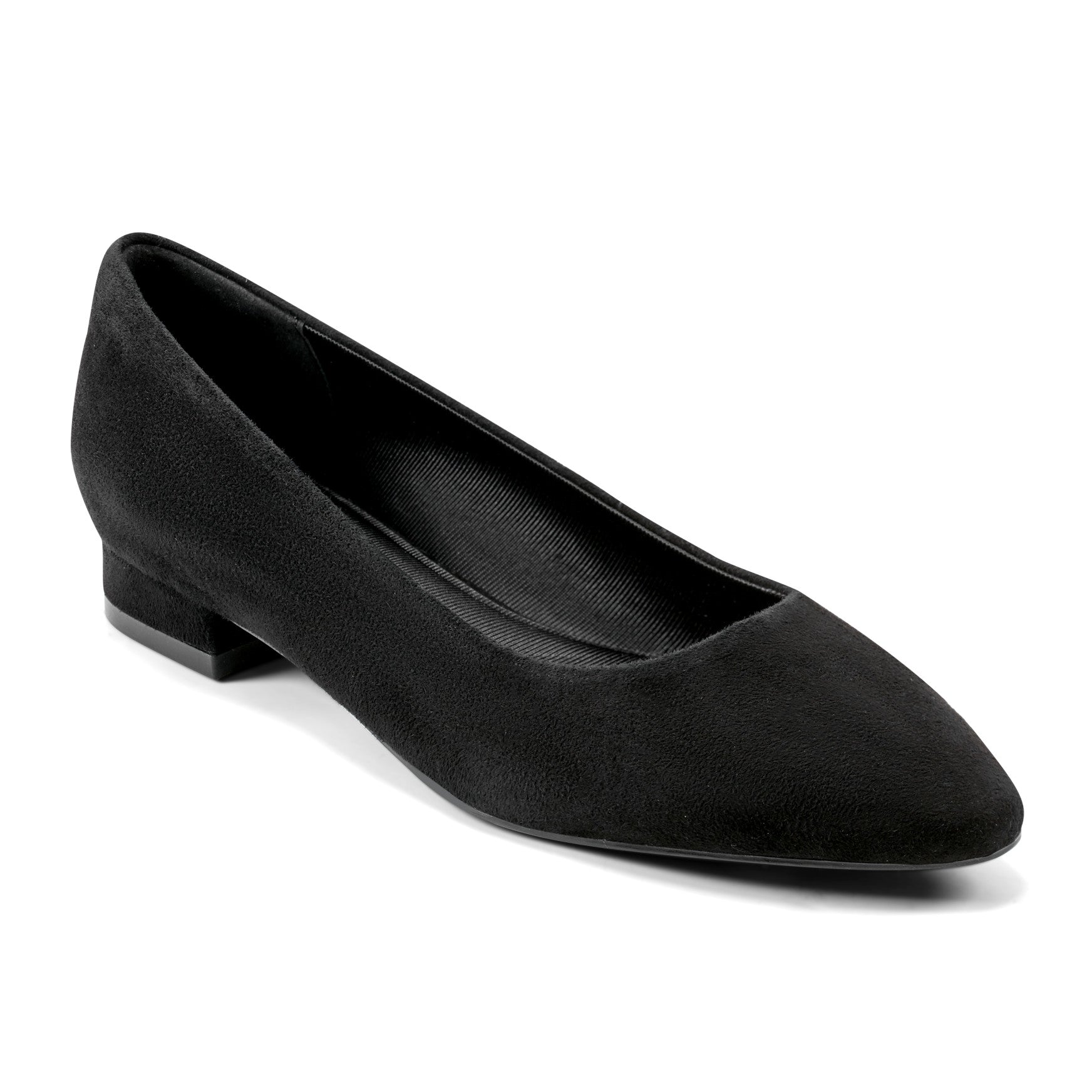 Women Rockport Tessa Total Motion Pointy Toe Dress Flats Black Suede