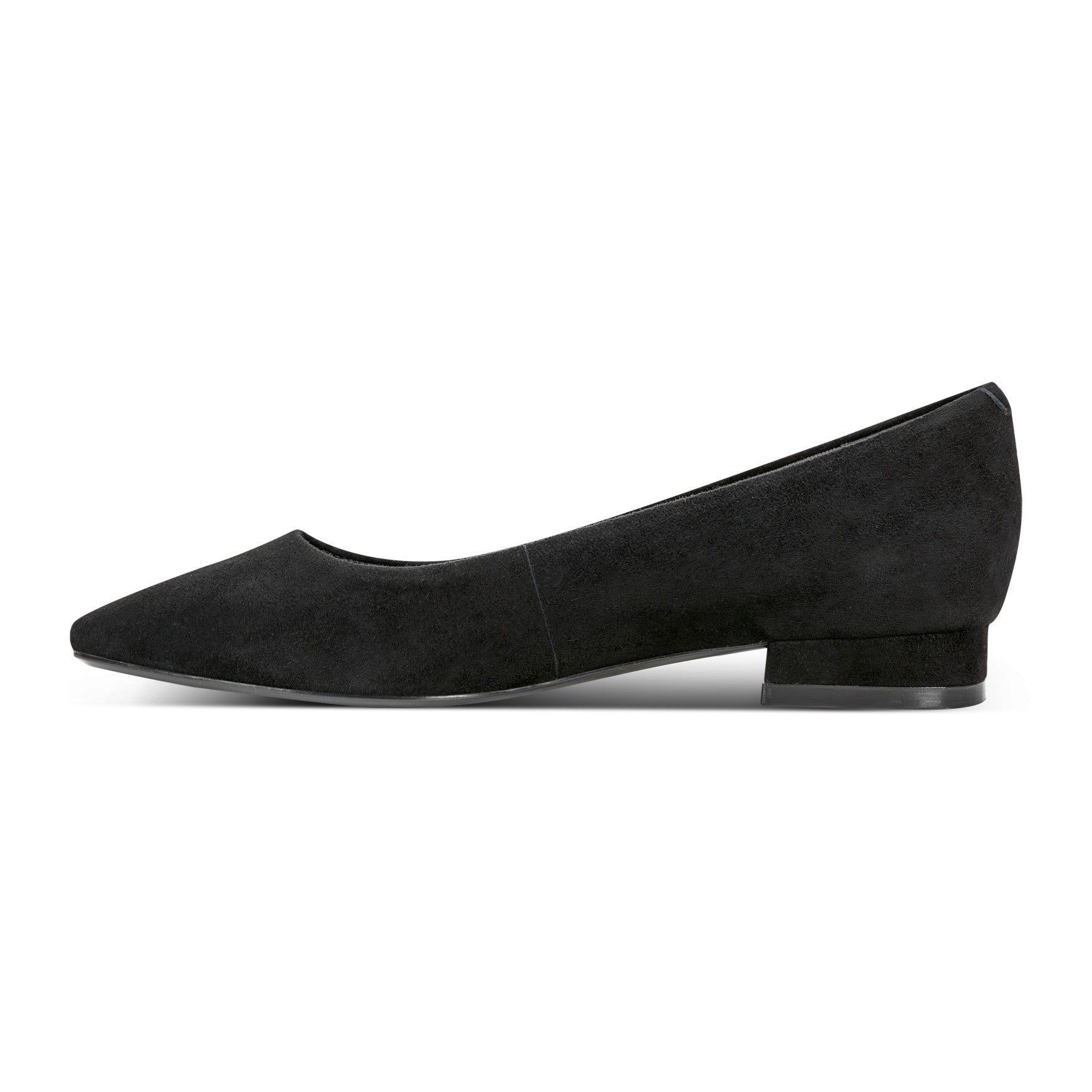 Women Rockport Tessa Total Motion Pointy Toe Dress Flats Black Suede